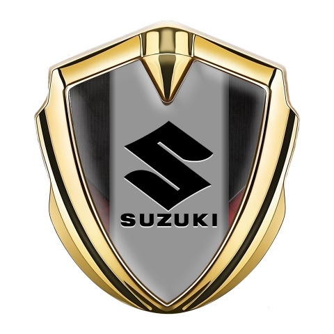 Suzuki Silicon Emblem Gold Ribbed Texture Black Logo Edition