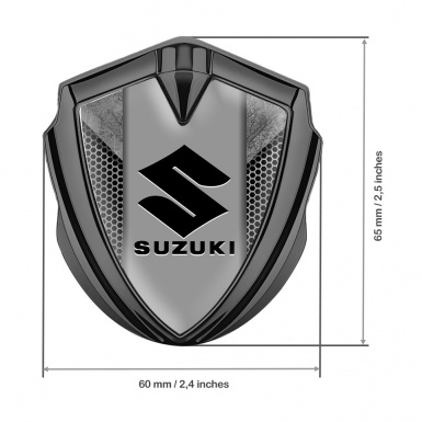 Suzuki Emblem Car Badge Graphite Honeycomb Pattern Black Logo Edition