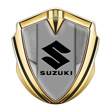 Suzuki Bodyside Emblem Self Adhesive Gold Stone Texture Black Logo