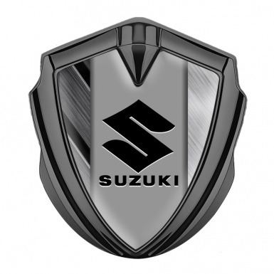 Suzuki Emblem Trunk Badge Graphite Brushed Effect Black Logo Edition