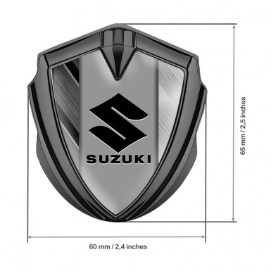 Suzuki Emblem Trunk Badge Graphite Brushed Effect Black Logo Edition