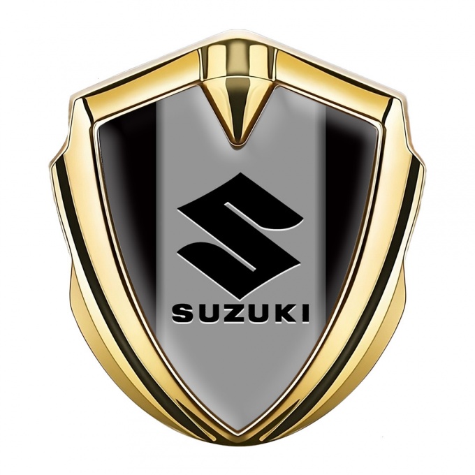 Suzuki Emblem Self Adhesive Gold Black Base Grey Column Edition