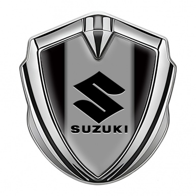 Suzuki Emblem Self Adhesive Silver Black Base Grey Column Edition