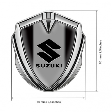 Suzuki Emblem Self Adhesive Silver Black Base Grey Column Edition