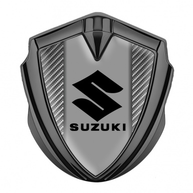 Suzuki Emblem Ornament Graphite Light Carbon Fiber Black Logo Design