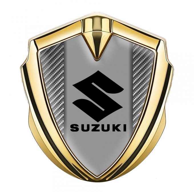 Suzuki Emblem Ornament Gold Light Carbon Fiber Black Logo Design
