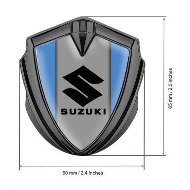 Suzuki Emblem Metal Badge Graphite Glacial Blue Black Logo Design