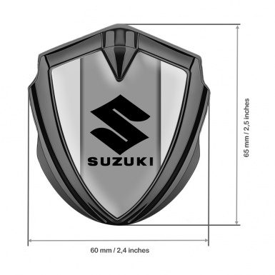 Suzuki 3d Emblem Badge Graphite Light Grey Black Logo Edition