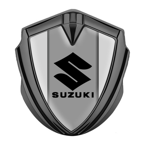 Suzuki 3d Emblem Badge Graphite Light Grey Black Logo Edition