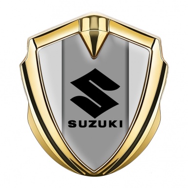 Suzuki 3d Emblem Badge Gold Light Grey Black Logo Edition