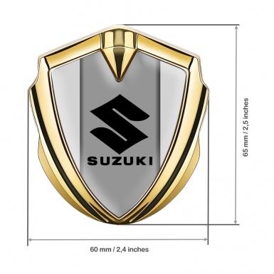 Suzuki 3d Emblem Badge Gold Light Grey Black Logo Edition