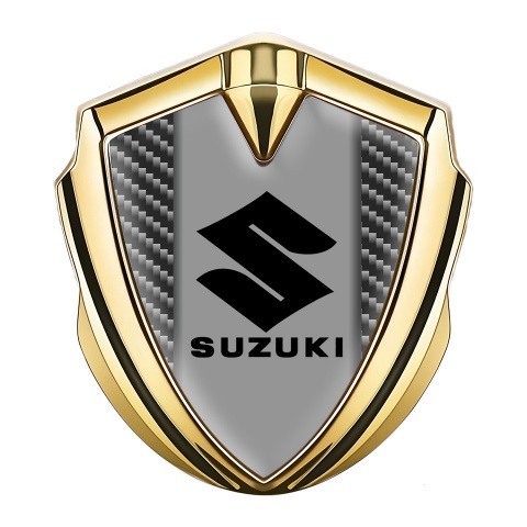Suzuki Emblem Car Badge Gold Light Carbon Black Logo Edition