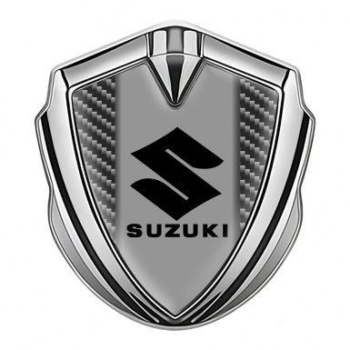 Suzuki Emblem Car Badge Silver Light Carbon Black Logo Edition