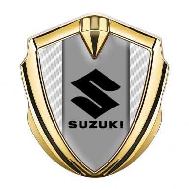 Suzuki Badge Self Adhesive Gold White Carbon Black Logo Edition