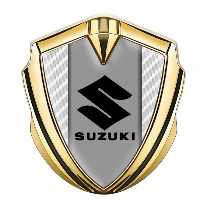 Suzuki Badge Self Adhesive Gold White Carbon Black Logo Edition