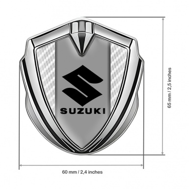 Suzuki Badge Self Adhesive Silver White Carbon Black Logo Edition