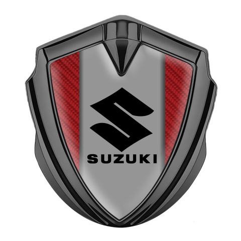 Suzuki Emblem Badge Self Adhesive Graphite Red Carbon Black Logo Design