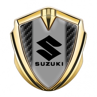 Suzuki Emblem Fender Badge Gold Black Carbon Black Logo Design