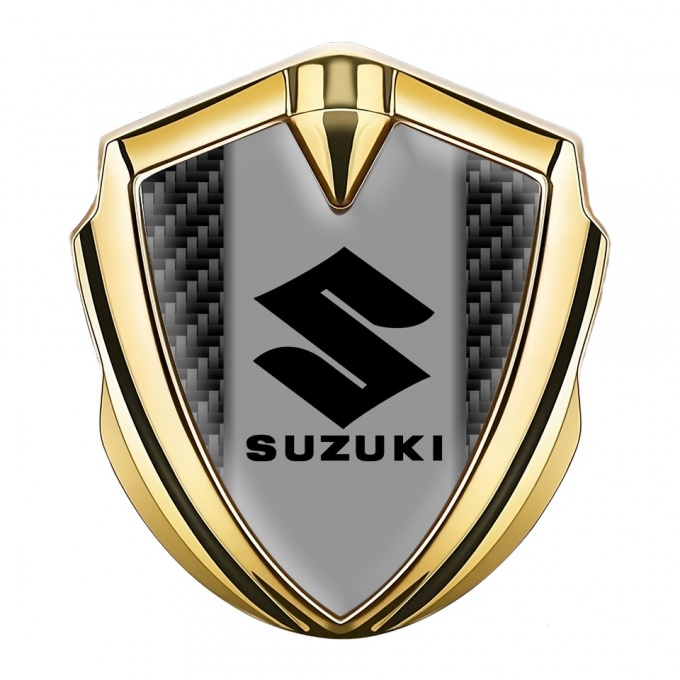 Suzuki Emblem Fender Badge Gold Black Carbon Black Logo Design