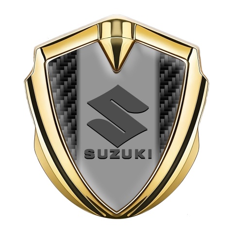 Suzuki Fender Emblem Badge Gold Black Carbon Grey Logo Design