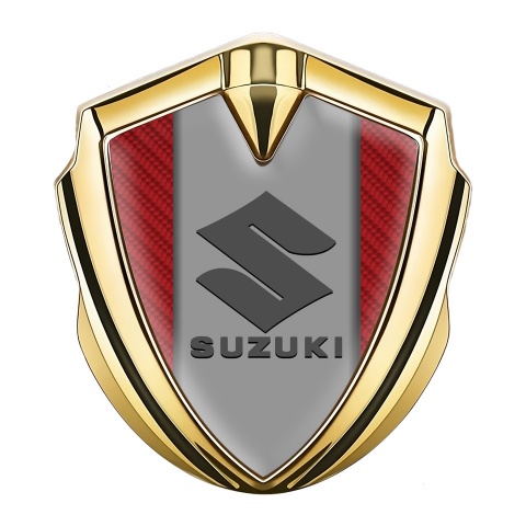 Suzuki Emblem Trunk Badge Gold Red Carbon Grey Logo Edition