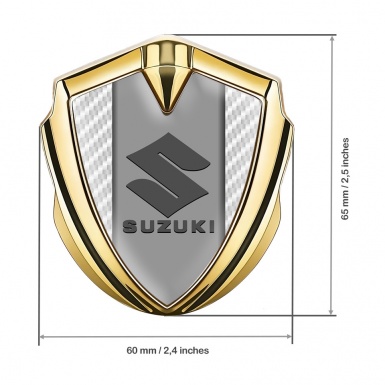 Suzuki Emblem Self Adhesive Gold White Carbon Grey Logo Edition