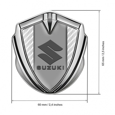 Suzuki Emblem Self Adhesive Silver White Carbon Grey Logo Edition