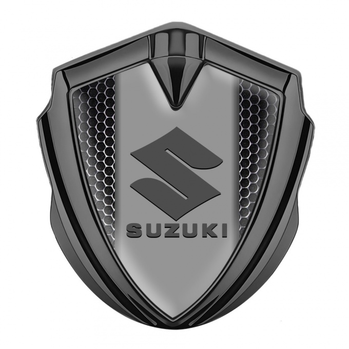 Suzuki Emblem Metal Badge Graphite Dark Grate Grey Logo Edition