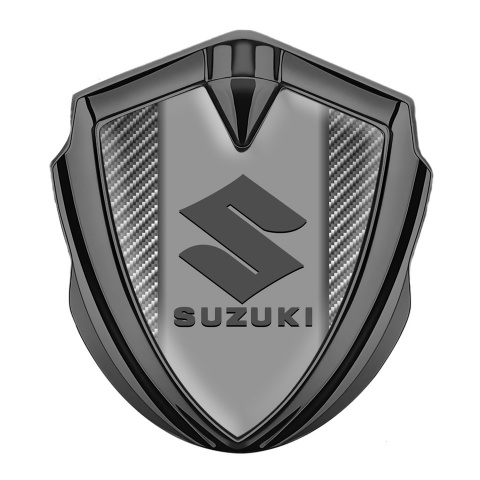 Suzuki 3d Emblem Badge Graphite Light Carbon Fiber Grey Logo Edition