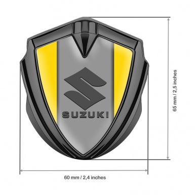 Suzuki Silicon Emblem Graphite Yellow Background Grey Logo Edition