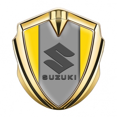 Suzuki Silicon Emblem Gold Yellow Background Grey Logo Edition