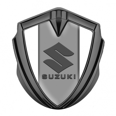 Suzuki Bodyside Emblem Self Adhesive Graphite White Base Grey Logo Design