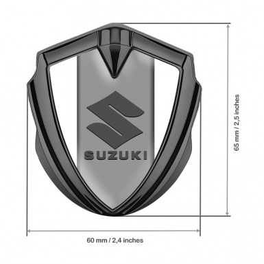 Suzuki Bodyside Emblem Self Adhesive Graphite White Base Grey Logo Design
