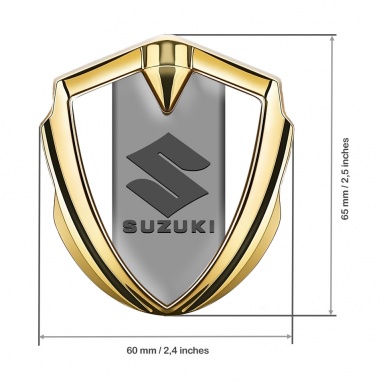 Suzuki Bodyside Emblem Self Adhesive Gold White Base Grey Logo Design