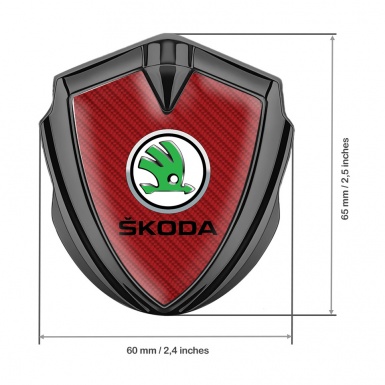 Skoda Badge Self Adhesive Graphite Red Carbon Green Metallic Logo