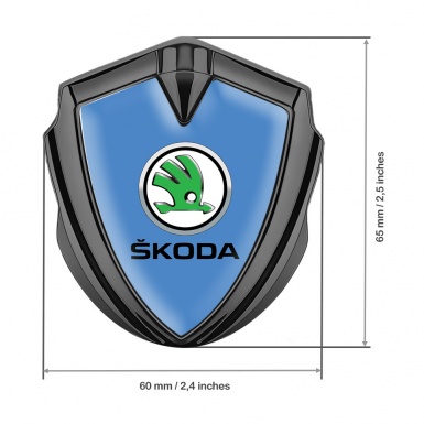 Skoda Metal Emblem Self Adhesive Graphite Glacial Blue Green Metallic Logo