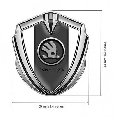 Skoda Emblem Car Badge Silver White Background Chrome Logo Edition