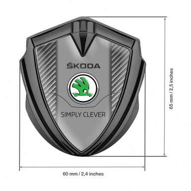 Skoda Emblem Trunk Badge Graphite Light Carbon Classic Green Logo