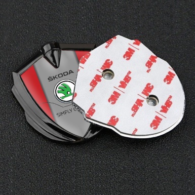 Skoda Metal Emblem Badge Graphite Crimson Print Classic Green Logo