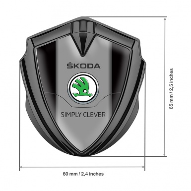 Skoda Emblem Ornament Graphite Black Print Classic Slogan Design