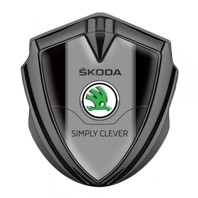 Skoda Emblem Ornament Graphite Black Print Classic Slogan Design