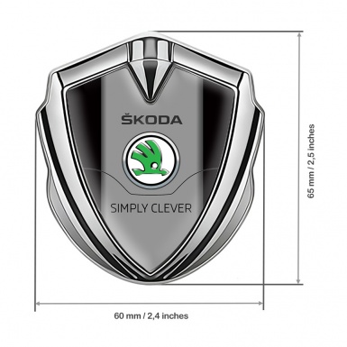 Skoda Emblem Ornament Silver Black Print Classic Slogan Design