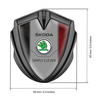 Skoda Metal Emblem Self Adhesive Graphite Red Texture Classic Green Logo