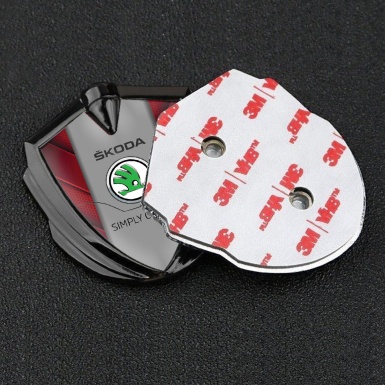 Skoda Emblem Trunk Badge Graphite Red Hex Pattern Classic Green Logo