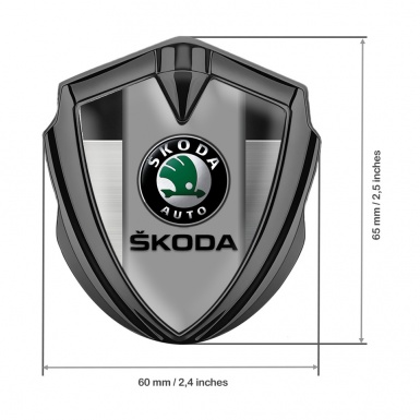 Skoda Silicon Emblem Graphite Brushed Panel Black Classic Logo Design