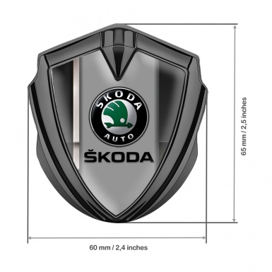 Skoda Emblem Car Badge Graphite White Stripe Black Classic Logo Design