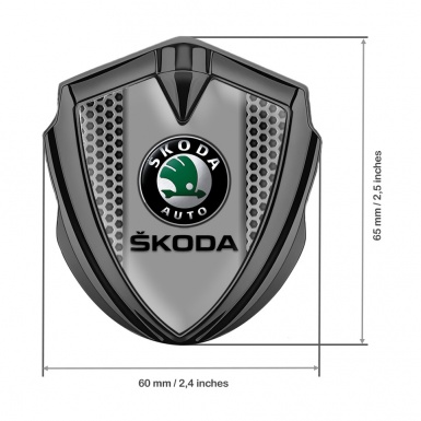 Skoda Bodyside Emblem Self Adhesive Graphite Honeycomb Black Logo