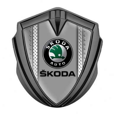 Skoda Badge Self Adhesive Graphite Bolted Frame Black Classic Logo