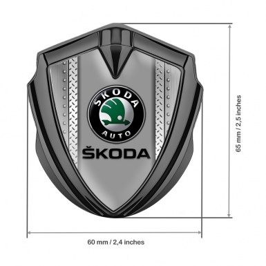 Skoda Badge Self Adhesive Graphite Bolted Frame Black Classic Logo