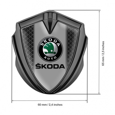 Skoda Emblem Trunk Badge Graphite Dark Squares Black Classic Logo